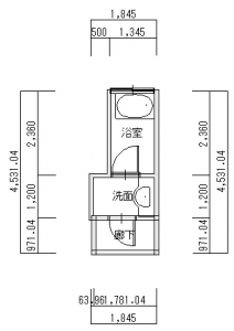 交野・荒川浴室改装-平面図(1階)