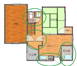 砂辺邸工事前-平面図(1階)